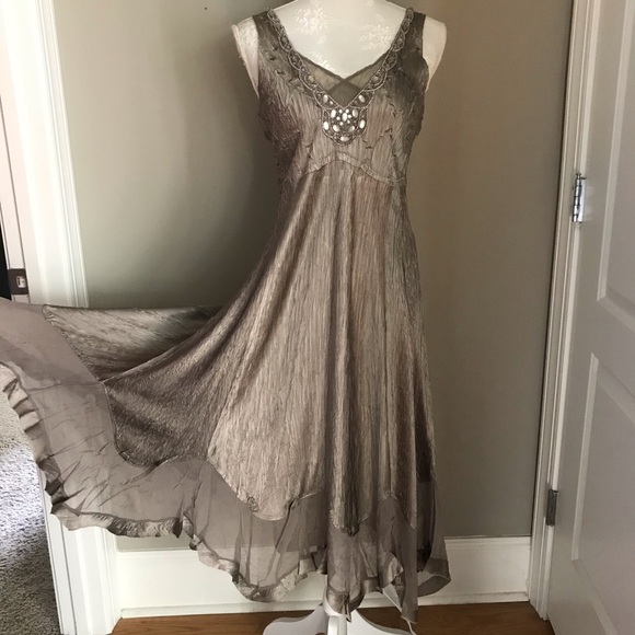 Komarov Dresses & Skirts - Komarov NWOT Beaded W Wrap Dress🎉HP🎉4/9